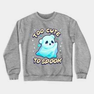 Too Cute To Spook Little Halloween Panda Ghost Crewneck Sweatshirt